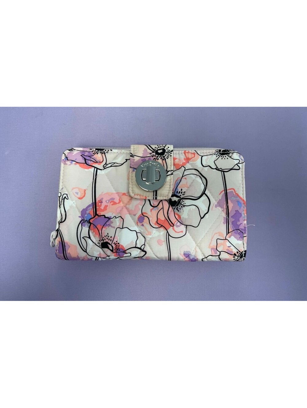 Vera Bradley Ultralight RFID Turnlock Wallet Anemone Watercolor NWT